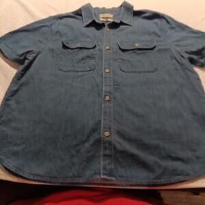 Madewell Denim Short Sleeve Shirt Button Up Sz Med. Casual Comfort Minimalist...